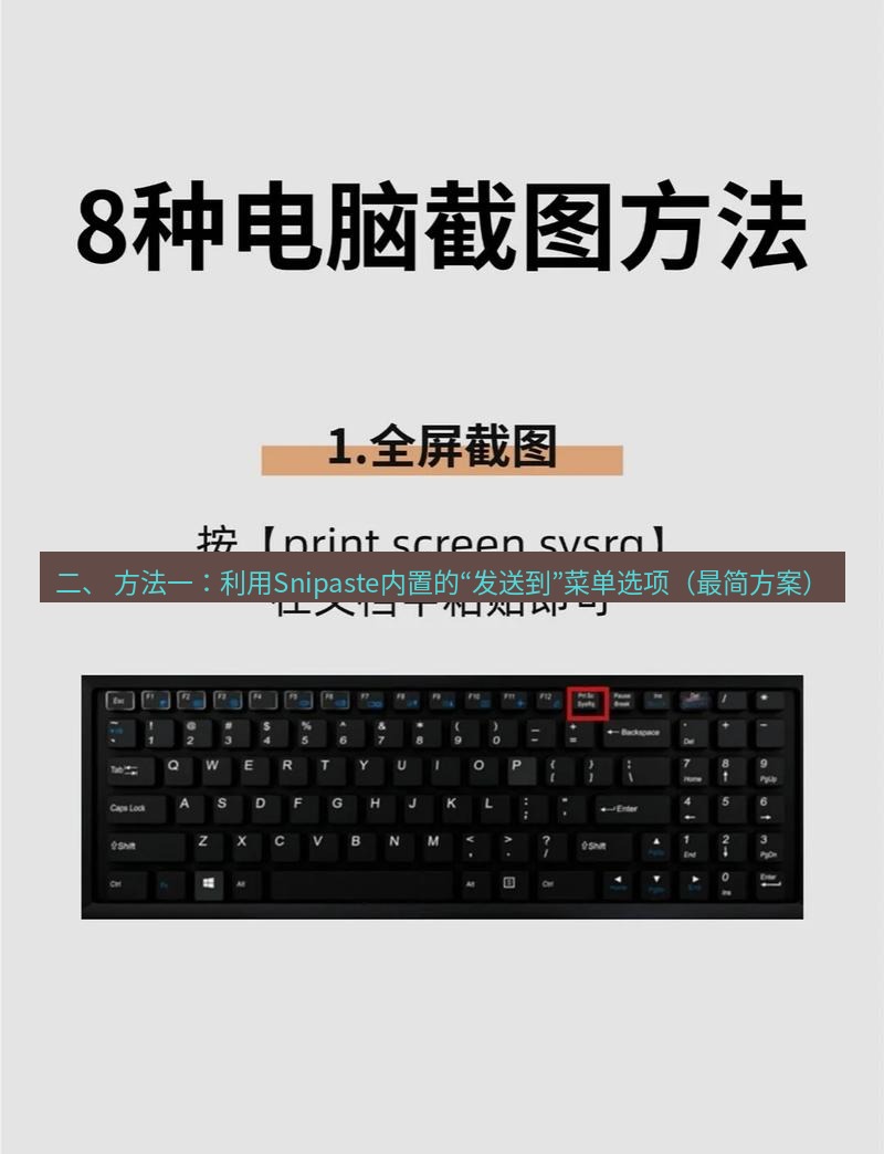 截图工具 二、 方法一：利用Snipaste内置的“发送到”菜单选项（最简方案）