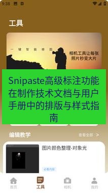 截图工具 Snipaste高级标注功能在制作技术文档与用户手册中的排版与样式指南