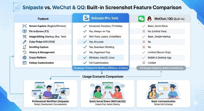 专业工具与社交工具功能对比