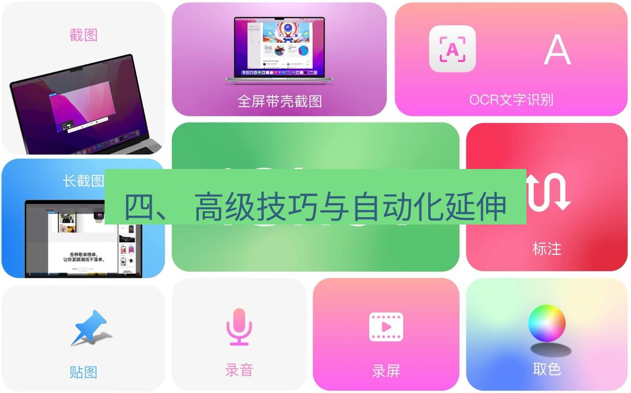 截图工具 四、 高级技巧与自动化延伸
