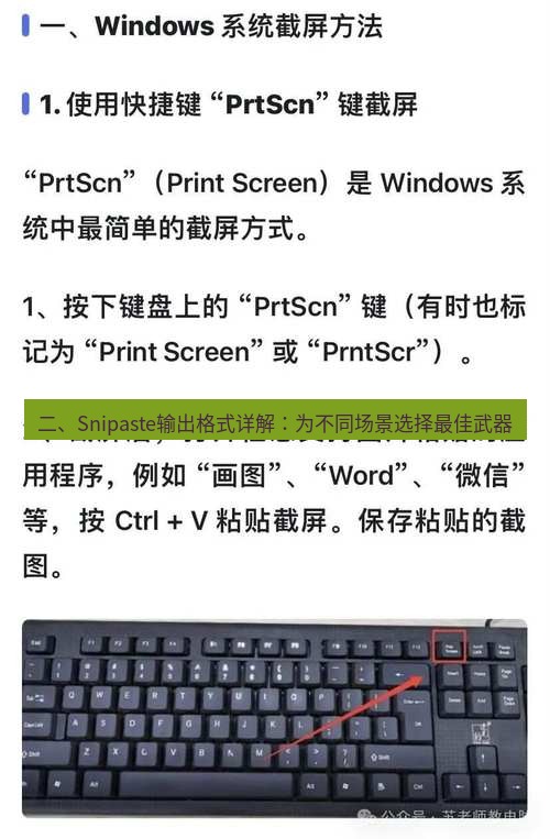 截图工具 二、Snipaste输出格式详解：为不同场景选择最佳武器