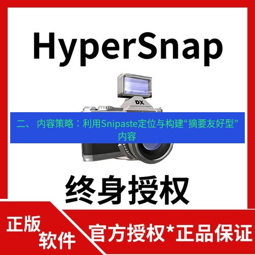截图工具 二、 内容策略：利用Snipaste定位与构建“摘要友好型”内容