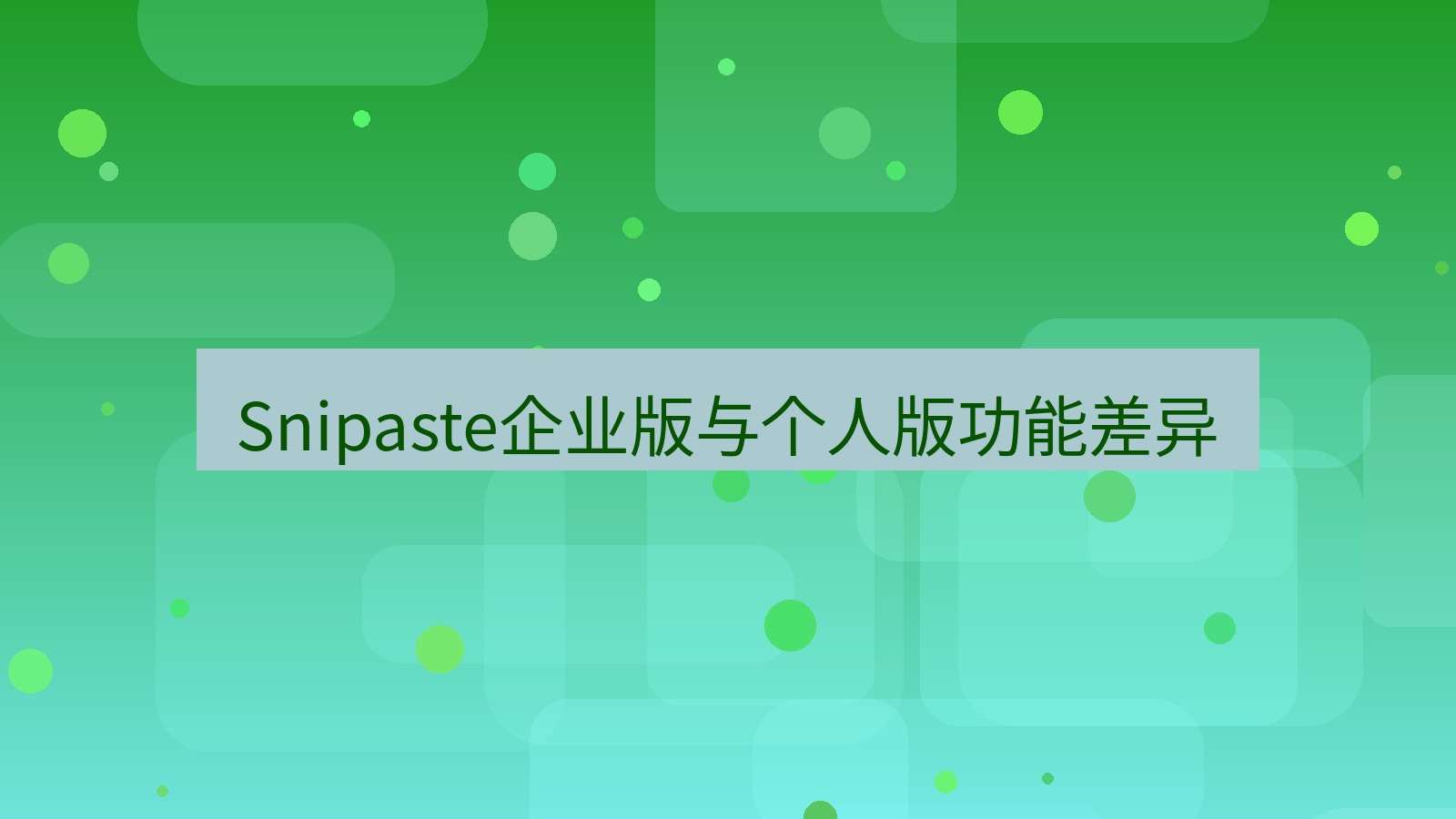 截图软件 Snipaste企业版与个人版功能差异