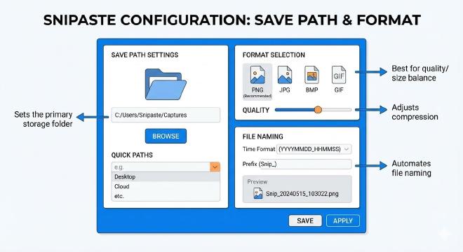 保存路径与格式配置界面