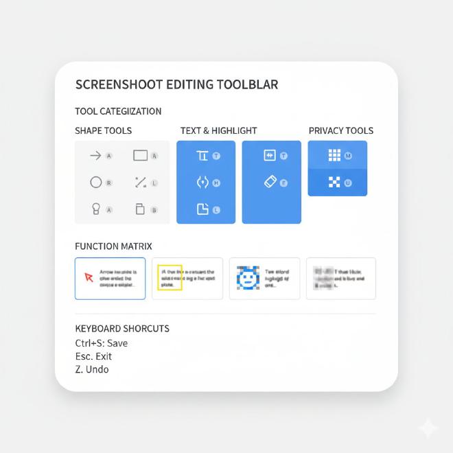 截图编辑工具栏与功能概览