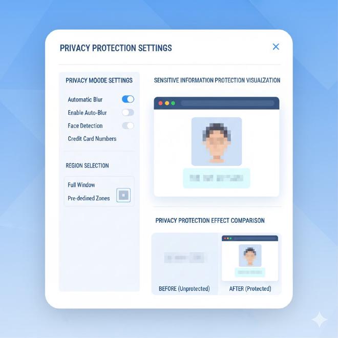 隐私模式设置与自动模糊功能