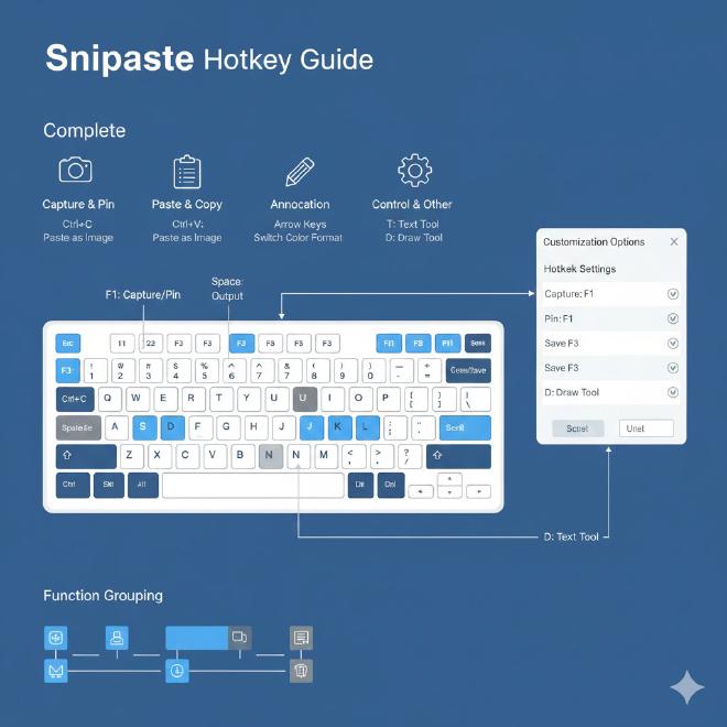 快捷键完整列表与分类展示