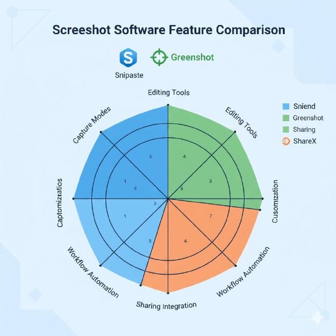 三款软件功能对比雷达图
